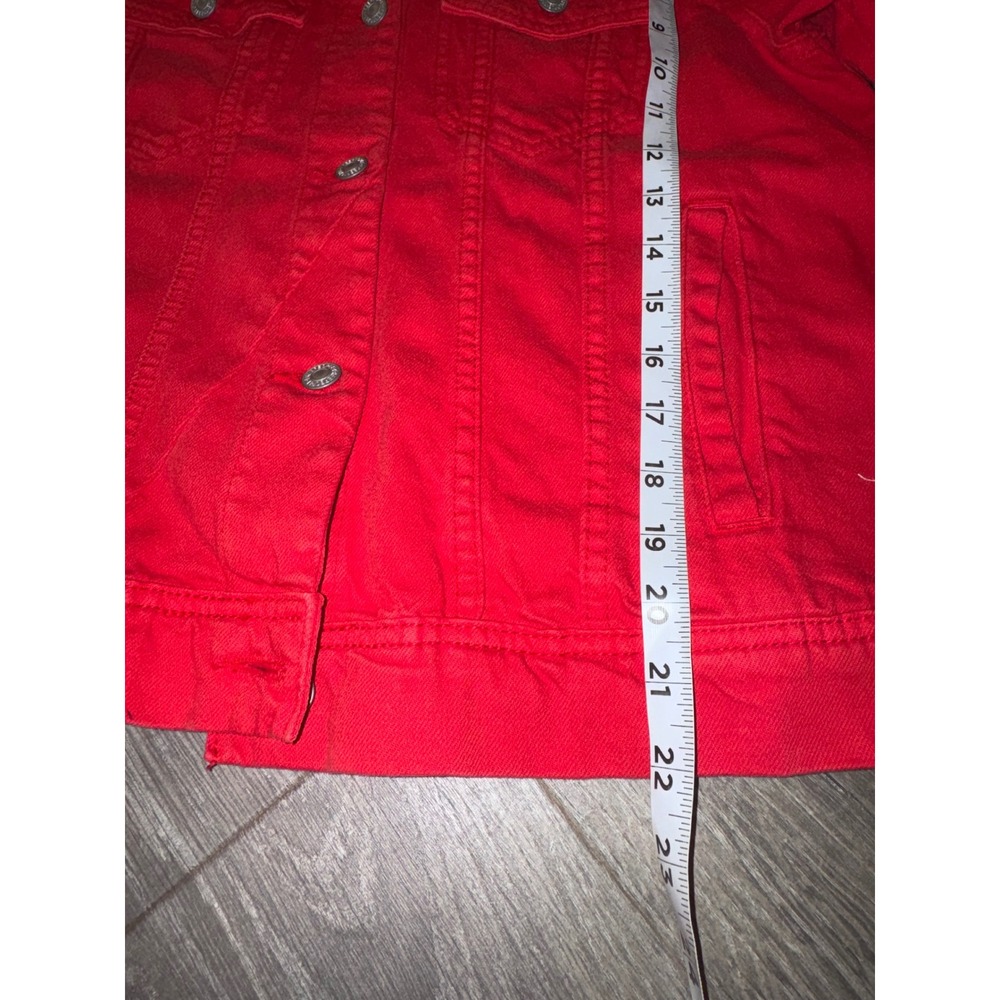 We The Free Red Denim Jacket Country Music Nashville custom Women Large - Picture 3 of 5
